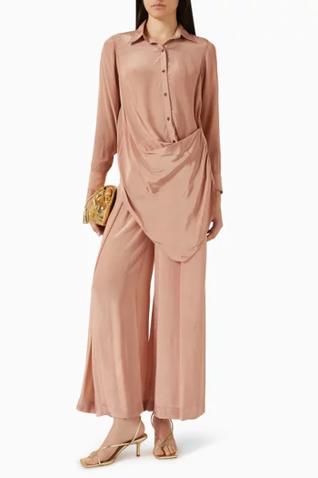 Draped Shirt & Pants Set