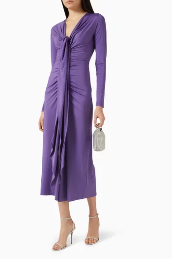 Tie-up Gathered Dress