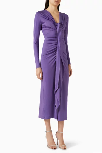 Tie-up Gathered Dress