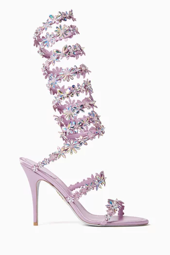 Super Eva 105 Embellished Sandals in Satin