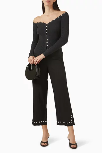 Keaton Off-shoulder Sweater in Cotton Blend