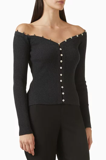 Keaton Off-shoulder Sweater in Cotton Blend