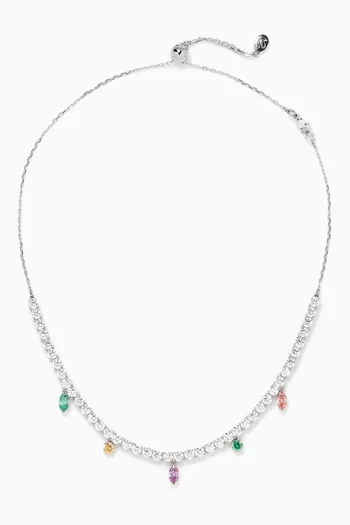 Tennis Necklace in Rhodium-plated Metal