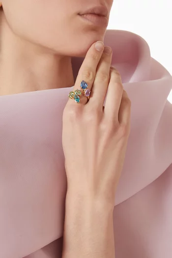 Gema Motif Ring in Gold-tone Metal