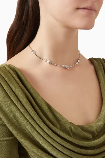 Idyllia crystal Necklace in Rhodium