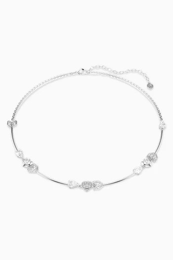 Idyllia crystal Necklace in Rhodium