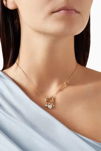 Idyllia Heart Charm Pendant Necklace in Gold-plated Metal