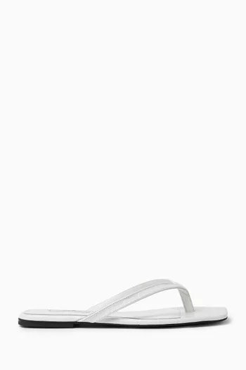 Flip-flop Sandals in Croc-embossed Leather