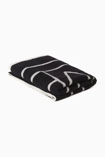 Monogram Jacquard Beach Towel in Organic Cotton