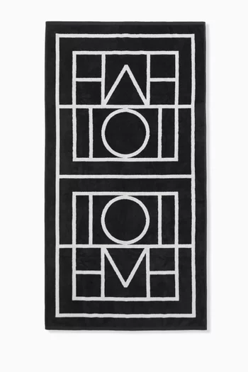 Monogram Jacquard Beach Towel in Organic Cotton