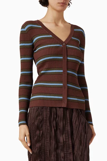 Striped Cargo Sweater in Viscose Blend