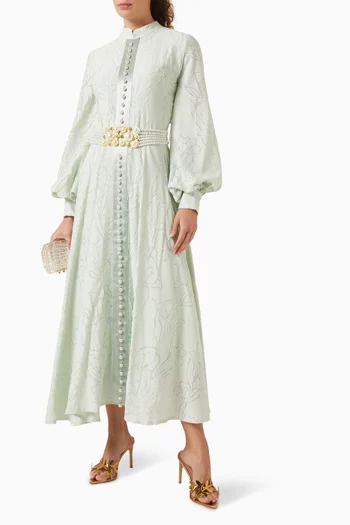 Button Belted Dress