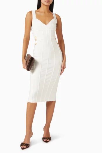 3D Knit Pencil Midi Dress