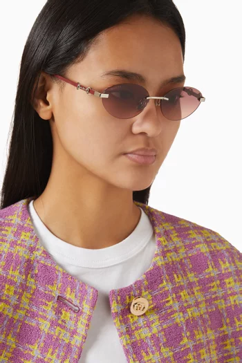 Oval Sunglasses in Metal