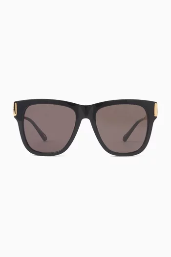 Oversized D-frame Sunglasses in Metal & Acetate