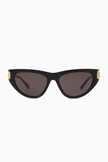 Oversized Cat-eye Sunglasses in Acetate & Metal