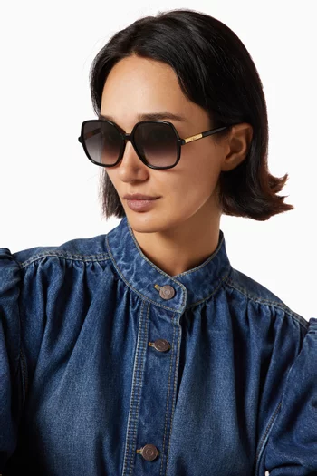 Oversized Rectangle Sunglasses in Acetate