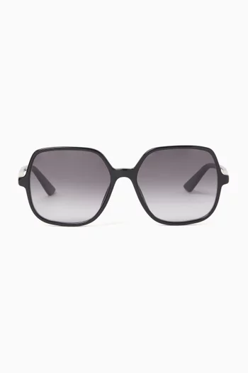 Oversized Rectangle Sunglasses in Acetate