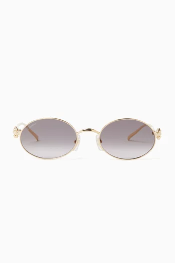 Clash de Cartier Oval Sunglasses in Metal
