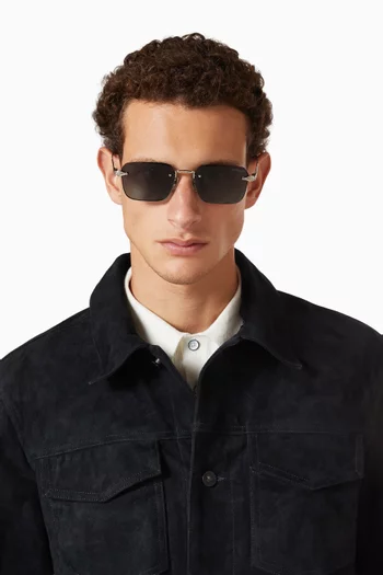 Rectangle Sunglasses in Metal