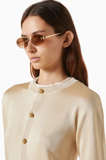 Oval Sunglasses in Metal