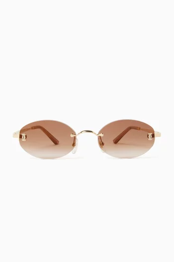 Oval Sunglasses in Metal