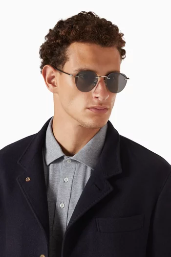 Oval Sunglasses in Metal