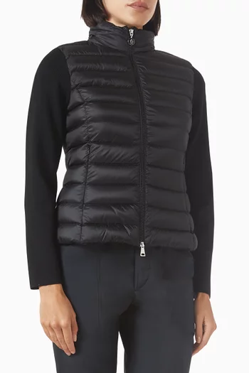 Padded Cardigan in Virgin Wool Blend