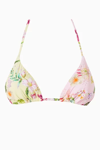 Embroidered Triangle Bikini Top