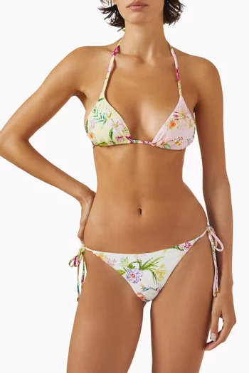 Embroidered Tie-side Bikini Briefs
