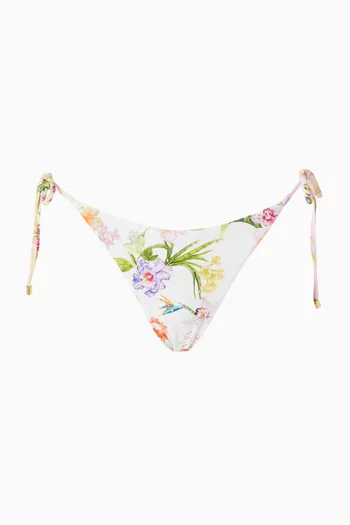 Embroidered Tie-side Bikini Briefs