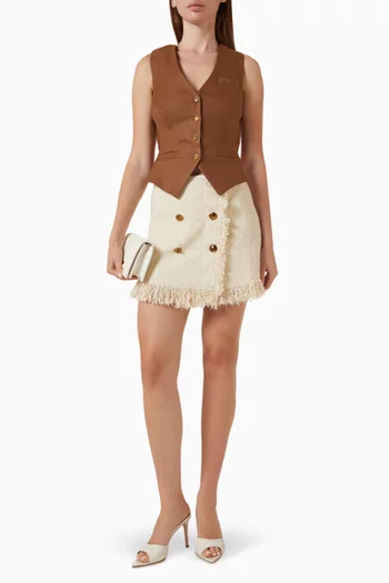 Waistcoat in Linen-blend