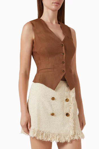 Waistcoat in Linen-blend