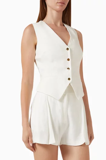 Waistcoat in Linen-blend
