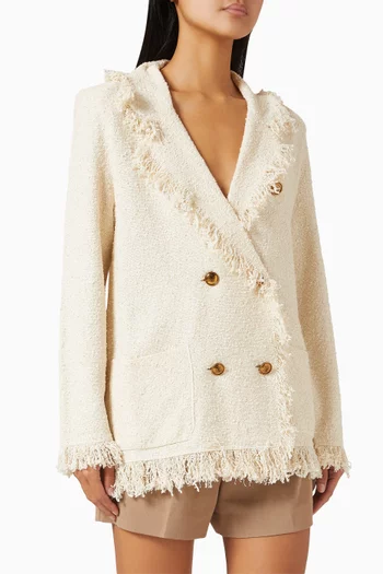 Double-breasted Blazer in Bouclé-knit