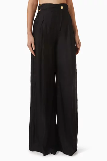 Wide-leg Pants in Linen Blend