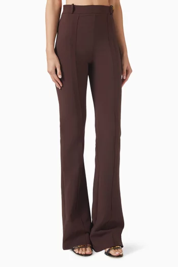 Flared Pants in Double-layer Crepe