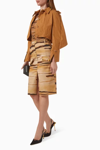 Cropped Jacket in Technical Cotton