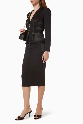 Bustier Midi Skirt in Crepe-satin