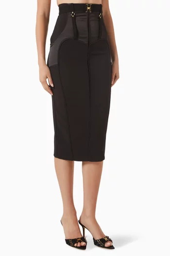 Bustier Midi Skirt in Crepe-satin