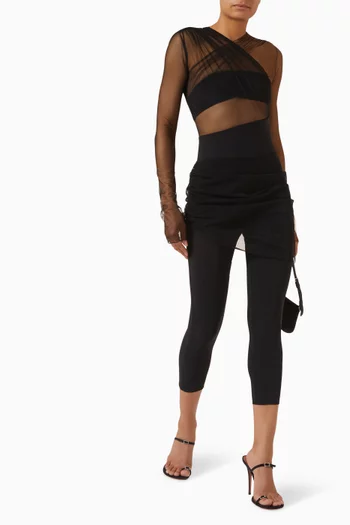 Sheer Ruched Top in Mesh
