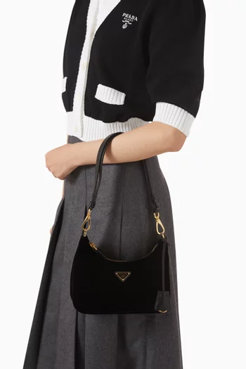 Mini Re-Edition Hobo Bag in Velvet