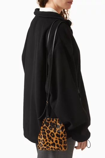 Pouch in Leopard-print Calf Hair