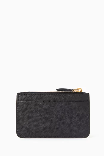 حافظة بطاقات بحلية مثلثة بشعار الماركة جلد سافيانو