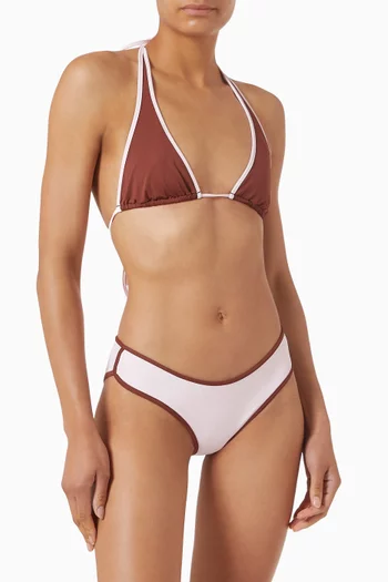 Signature Swim Halter Plunge Top