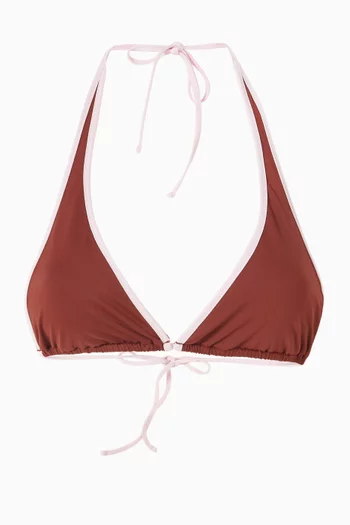 Signature Swim Halter Plunge Top