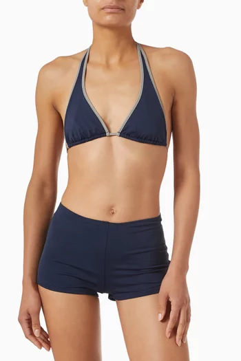 Signature Swim Halter Plunge Top