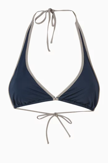 Signature Swim Halter Plunge Top