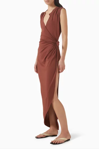 Cotton Jersey Cover-Up High Slit T-shirt Dress