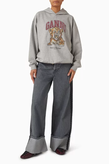 Isoli Tiger-print Hoodie in Organic Cotton